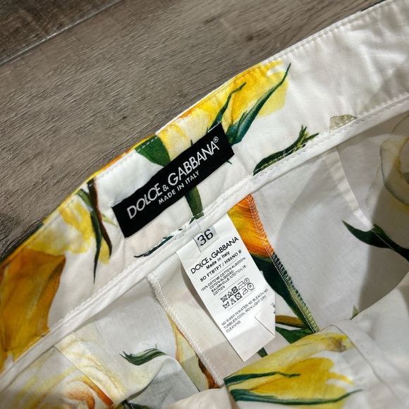 Dolce & Gabanna yellow rose floral print shorts - Picture 5 of 6